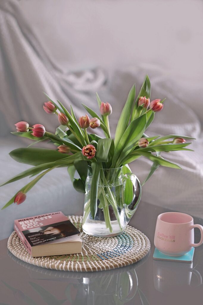 tulip, beautiful flowers, home, flower wallpaper, vase, nature, flower background, pocketbook, pink, flower